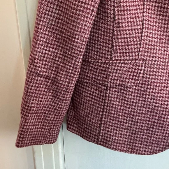 Talbots Wool Blend Women's Blazer in Pink Houndstooth sz 6 - Picture 5 of 14